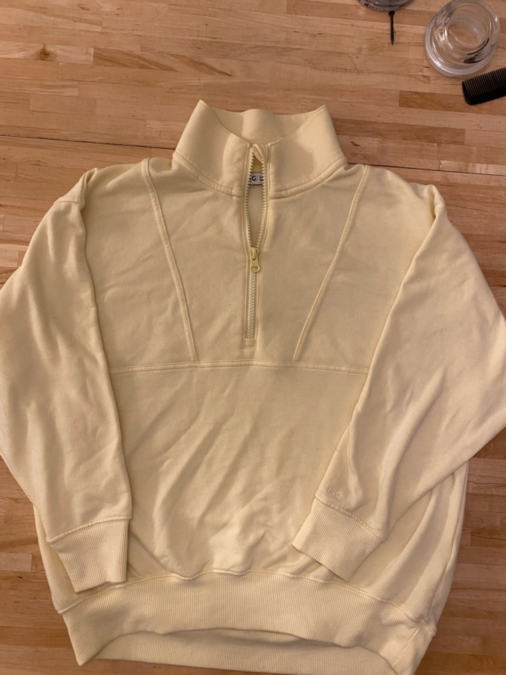 DSG Pale Yellow Half-Zip Pullover Hoodie